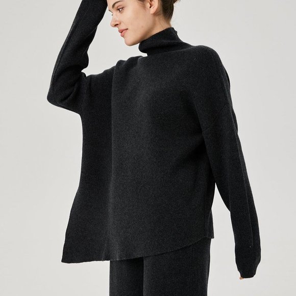 NEW ☁️ NAP Loungewear ☁️ Asymmetrical Wool Sweater - Picture 1 of 11
